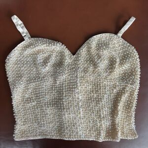 Victoria's Secret Embellished Bustier Silk Top